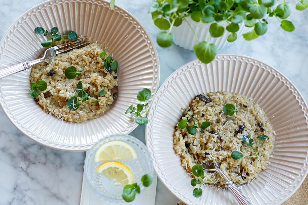 Risotto Funghi mit gebratenen Balsamico-Pilzen